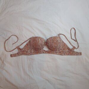 Shade and Shore Neutral Snake print Bikini Top, Size 36D